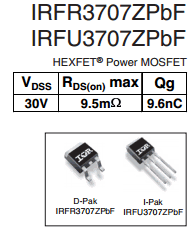 IRFR3707ZTRPBF Datasheet PDF International Rectifier