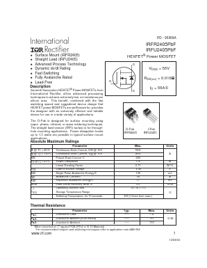 IRFR2405TRPBF Datasheet PDF International Rectifier