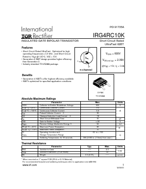 IRG4RC10K Datasheet PDF International Rectifier