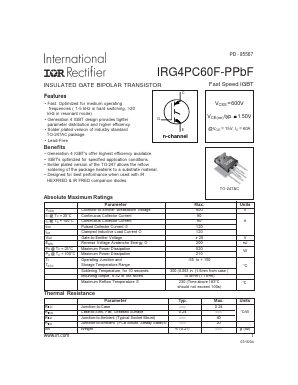 IRG4PC60F-PPBF Datasheet PDF International Rectifier