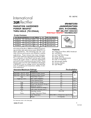 JANSR2N7269 Datasheet PDF International Rectifier