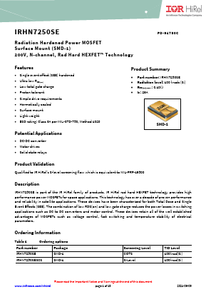 IRHN7250SE Datasheet PDF International Rectifier