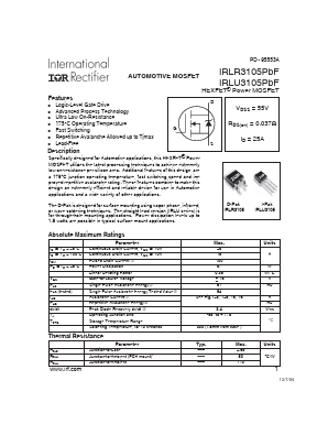 IRLR3105PBF Datasheet PDF International Rectifier