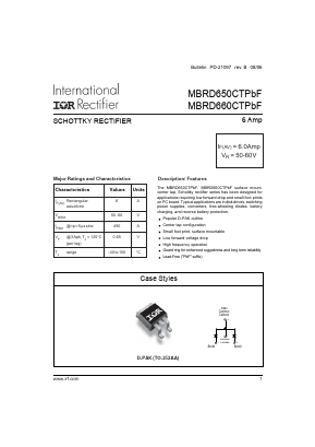 MBRD650CT Datasheet PDF International Rectifier