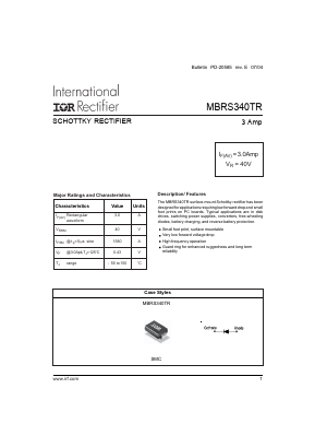 MBRS340TR Datasheet PDF International Rectifier