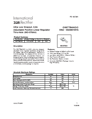 5962-0323801MYA Datasheet PDF International Rectifier