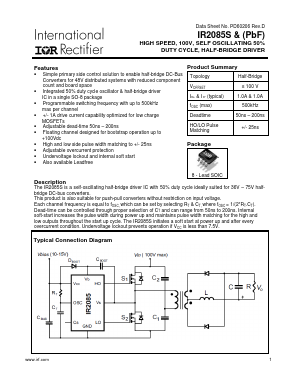 IR2085STR Datasheet PDF International Rectifier