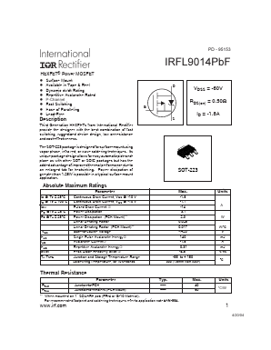 IRFL9014PBF Datasheet PDF International Rectifier