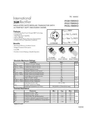 IRGB15B60KD Datasheet PDF International Rectifier