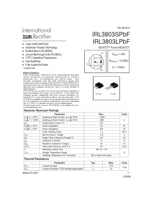 IRL3803SPBF Datasheet PDF International Rectifier