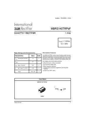 MBRS140TR Datasheet PDF International Rectifier