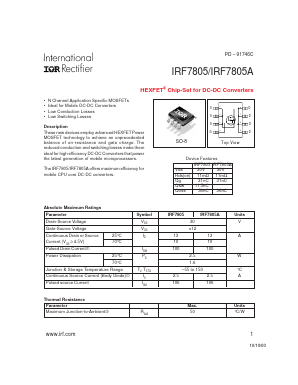 IRF7805 Datasheet PDF International Rectifier