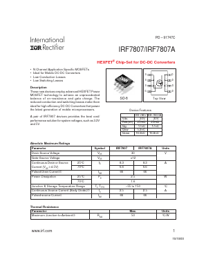 IRF7807A Datasheet PDF International Rectifier