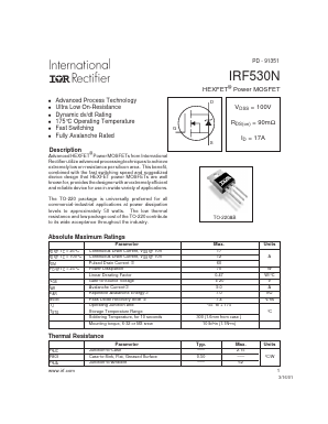 IRF530N Datasheet PDF International Rectifier