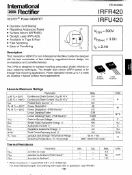 IRFU420 Datasheet PDF International Rectifier