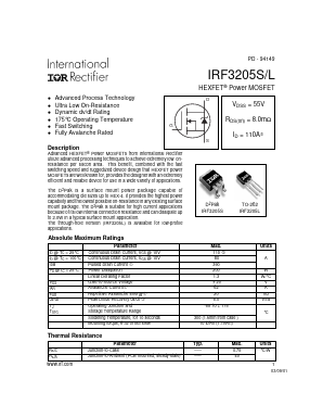 IRF3205L Datasheet PDF International Rectifier