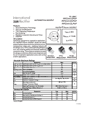 IRFZ44VZPBF Datasheet PDF International Rectifier