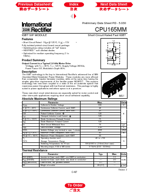 CPU165MM Datasheet PDF International Rectifier