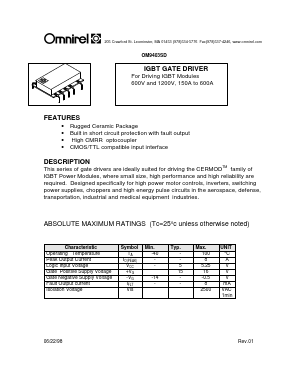 OM9403SD Datasheet PDF International Rectifier