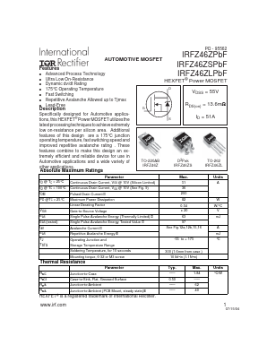 IRFZ46ZSPBF Datasheet PDF International Rectifier