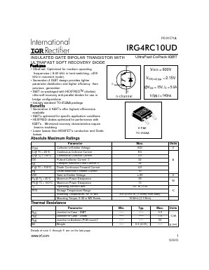 IRG4RC10UD Datasheet PDF International Rectifier