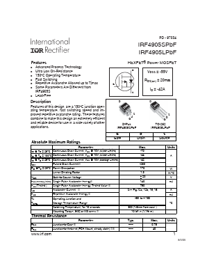 IRF4905STRLPBF Datasheet PDF International Rectifier