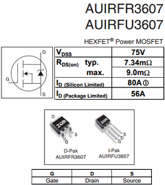 AUIRFR3607 Datasheet PDF International Rectifier