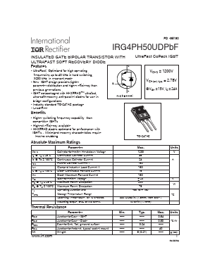 IRG4PH50UDPBF Datasheet PDF International Rectifier