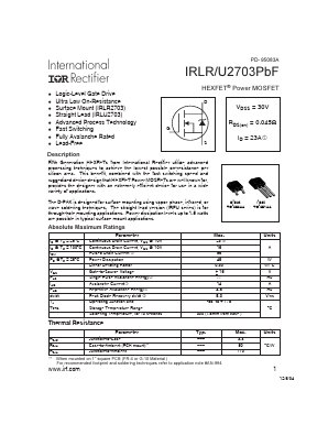 IRLR2703TRPBF Datasheet PDF International Rectifier