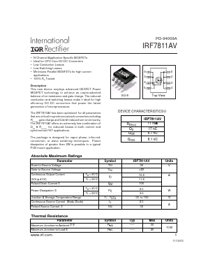 IRF7811AV Datasheet PDF International Rectifier