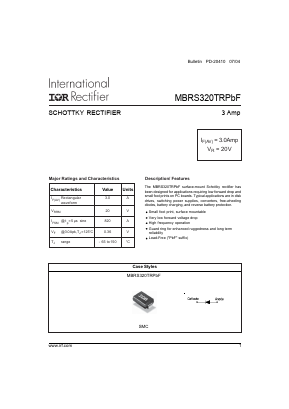 MBRS320TRPBF Datasheet PDF International Rectifier