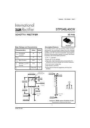 STPS40L40CW Datasheet PDF International Rectifier