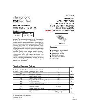 IRFM450 Datasheet PDF International Rectifier