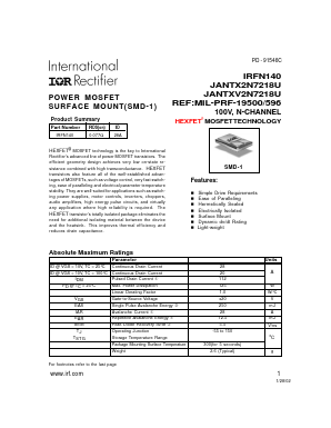 IRFN140 Datasheet PDF International Rectifier