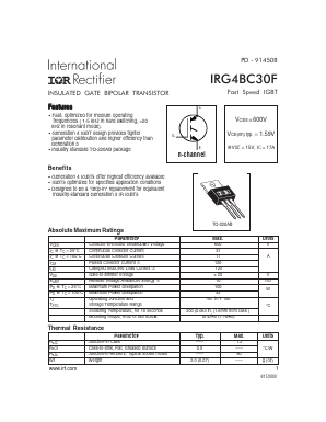 IRG4BC30 Datasheet PDF International Rectifier