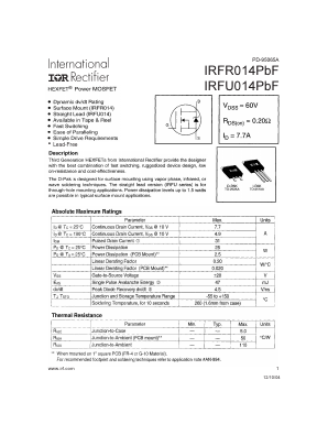 IRFU014PBF Datasheet PDF International Rectifier