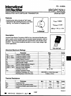 IRGPC50U Datasheet PDF International Rectifier