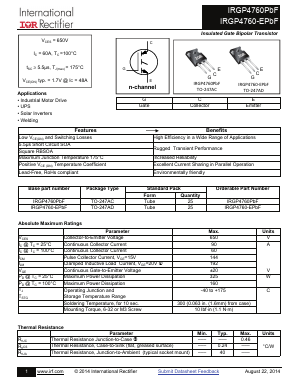 IRGP4760-EPBF Datasheet PDF International Rectifier