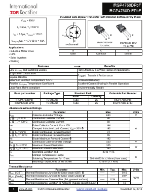 IRGP4760DPBF Datasheet PDF International Rectifier