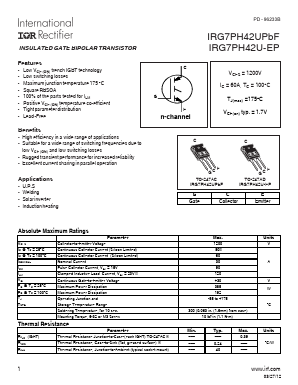 IRG7PH42UPBF Datasheet PDF International Rectifier