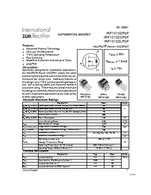 IRF1010ZSPBF Datasheet PDF International Rectifier