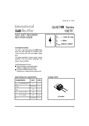 10ETF12 Datasheet PDF International Rectifier