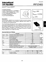 IRFIZ48G Datasheet PDF International Rectifier