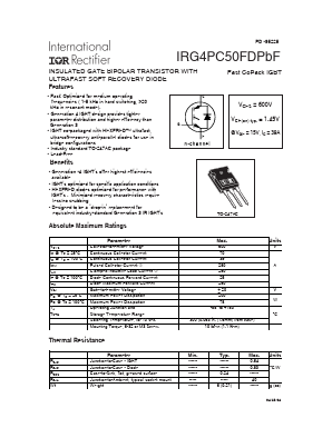 IRG4PC50FD-EPBF Datasheet PDF International Rectifier