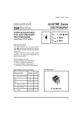 20ETF06SPBF Datasheet PDF International Rectifier