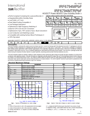 IRF6794MTRPBF Datasheet PDF International Rectifier