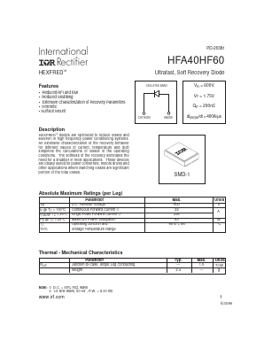 HFA40HF60 Datasheet PDF International Rectifier