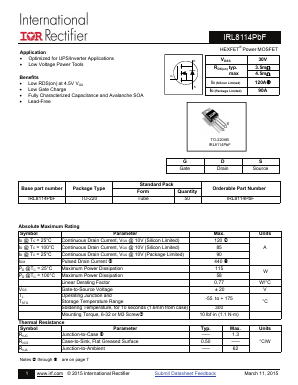 IRL8114PBF Datasheet PDF International Rectifier