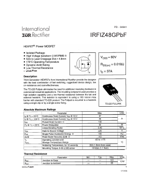 IRFIZ48GPBF Datasheet PDF International Rectifier