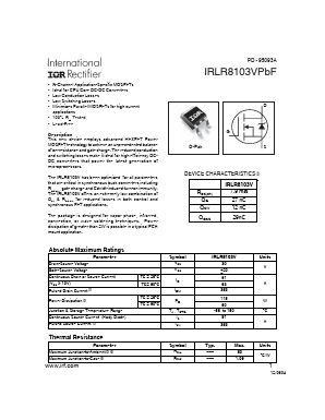 IRLR8103VPBF Datasheet PDF International Rectifier